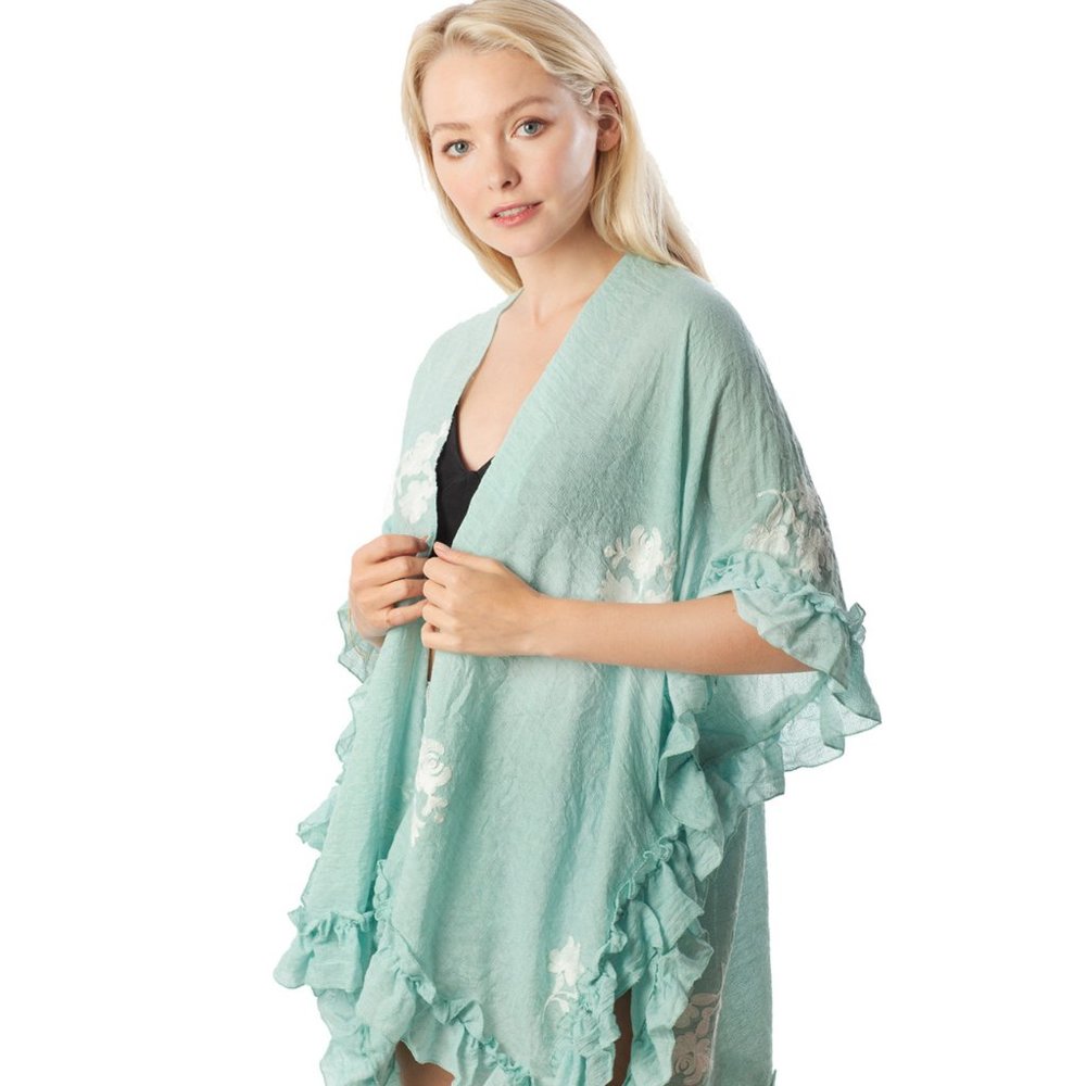 Flower Embroidery w/Ruffles